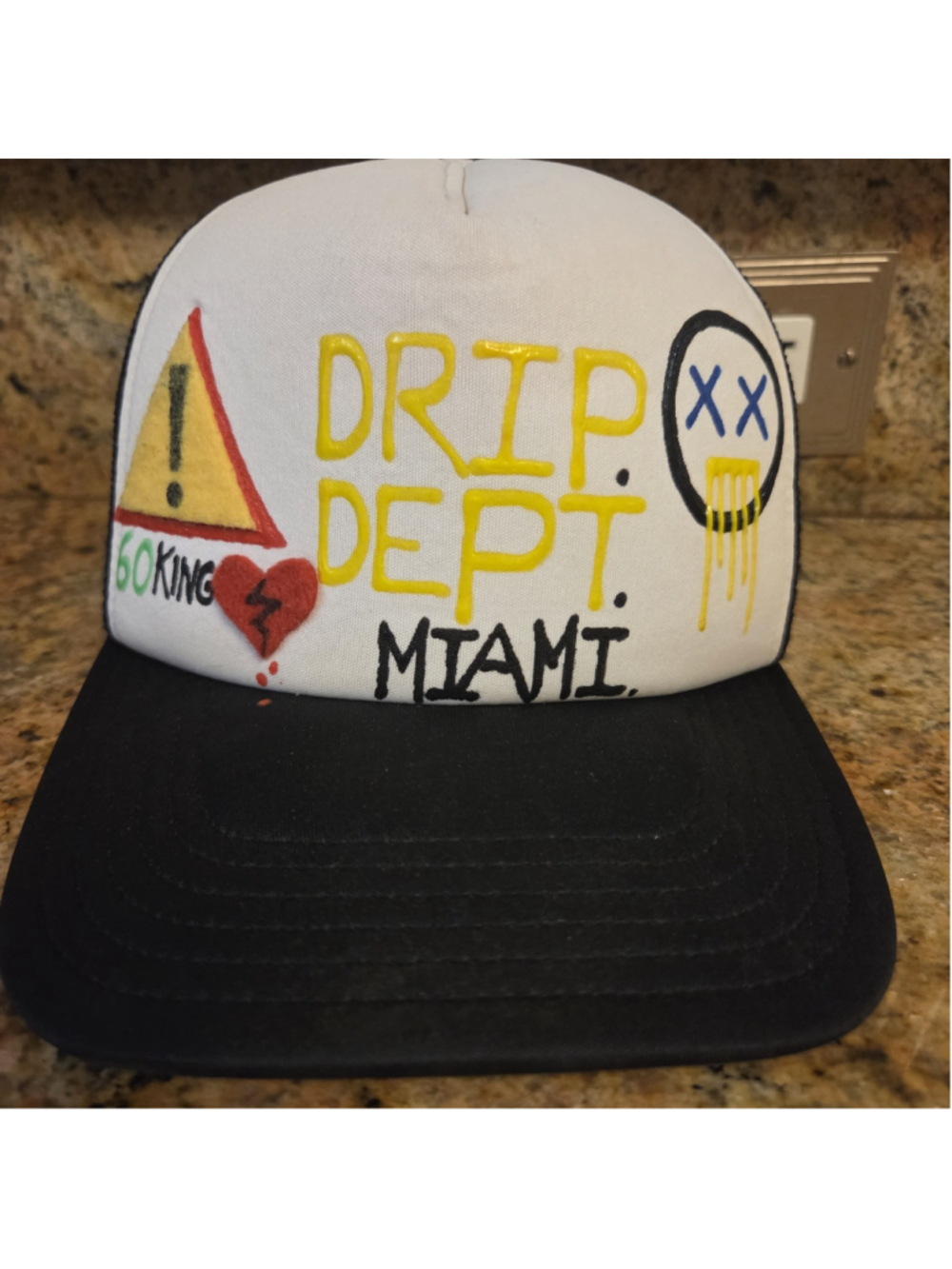 Men's Fine Caps Trucker Hat One Size White and Black